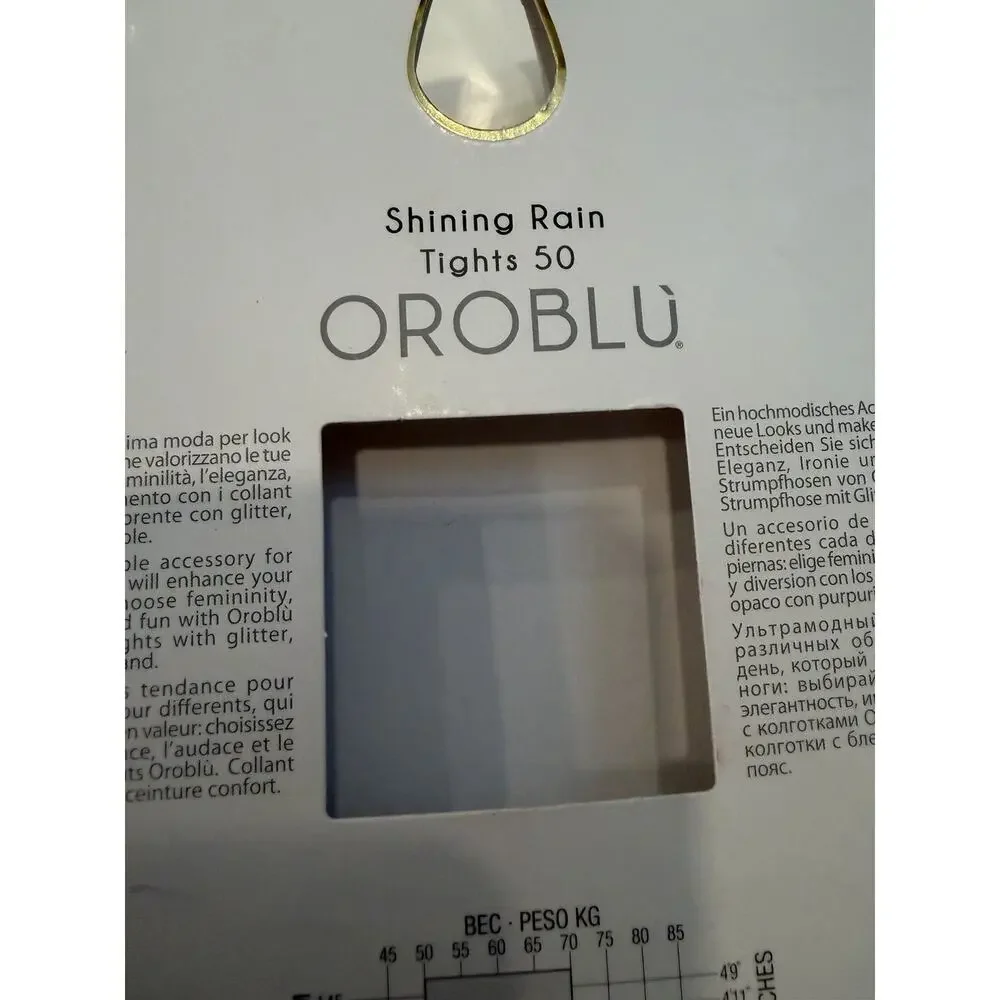 Oroblu Tights 50 Black Shining Room Sz S/M NIB NEW $32